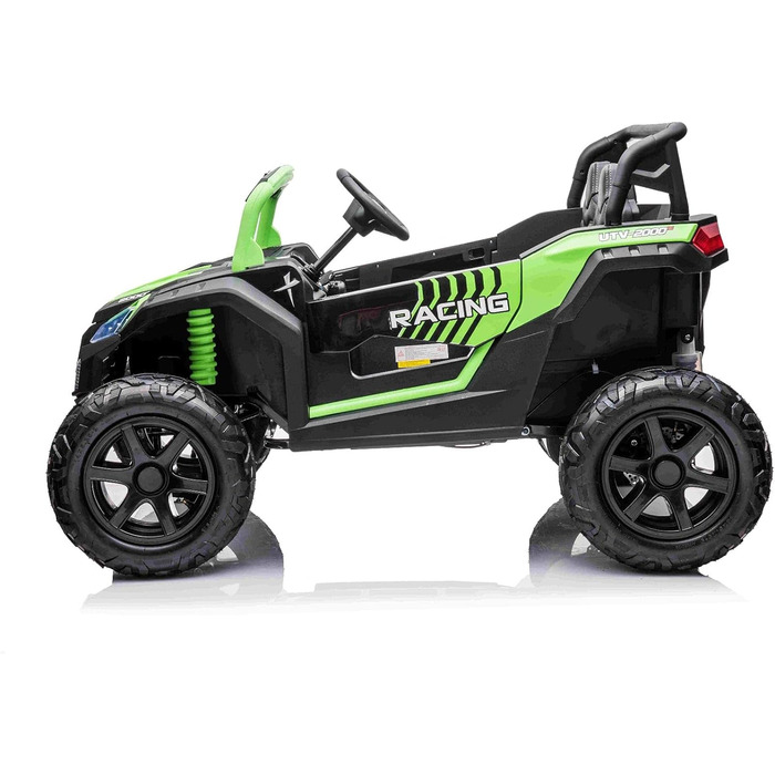 Дитячий електромобіль UTV XXL 24V 2 шт. місцевий, зелений, електромобіль для дітей 2 шт. місцевий, шкіряні сидіння, 2 двигуна по 1