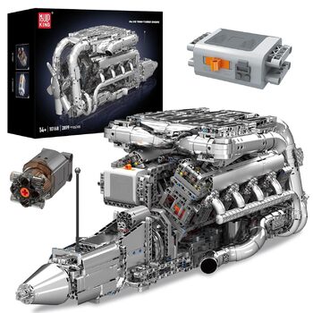 Двигун Mold King 10168 Technic V8, модель високотехнологічного двигуна з подвійним турбонаддувом на 2899 деталей, набір будівельни