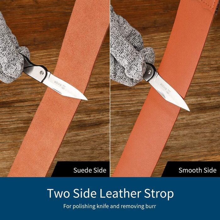 Ремінець Strop Leather Strap Real, Ремінець із натуральної шкіри, Real Leather Strop Barber Razor Складаний ніж Точилка для гоління Пояс підходить для бритв