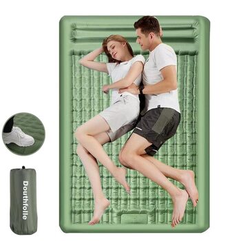 Килимок для сну для 2 осіб, для вулиці, 196 x 135 x 12 см. Килимок для сну/кемпінговий матрац із вбудованим ножним насосом та подушкою для походів, піших прогулянок, наметів та подорожей. Twin XL