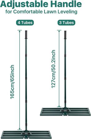 Вирівнювач газону Rasenrakel Міцний граблі для вирівнювання ґрунту, піску (76x25 см) з гаком для підвішування та регульованою ручкою для саду, городу, гольф-полів