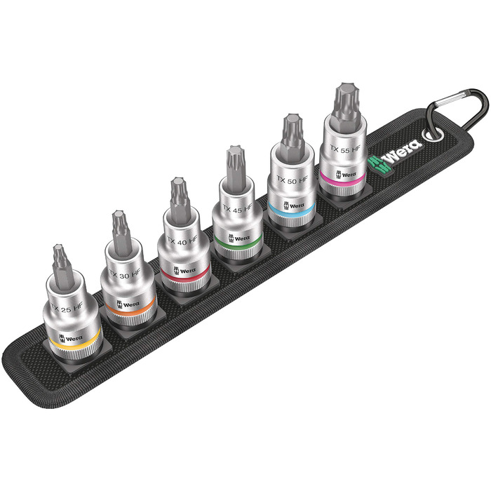 Набір біт Wera 05003997001 C 3, TORX HF Zyklop Bitnuss-Satz, Torx, з фіксатором, привід 1/2, 6 предметів