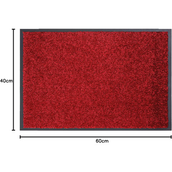 Міцний килимок Astra Perle для уловлювання бруду нековзний килимок для дверей килимки для підлоги в приміщенні вхідні килимки килимки (червоний, 40x60 см) 40 x 60 см (прямокутний) Червоний