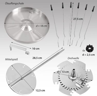 Німеччина Вертикальний гриль Шашличний гриль Гіросгриль Шашлик з м'яса Гриль Курка гриль RED-A-1400W-BLACK-Bilbao