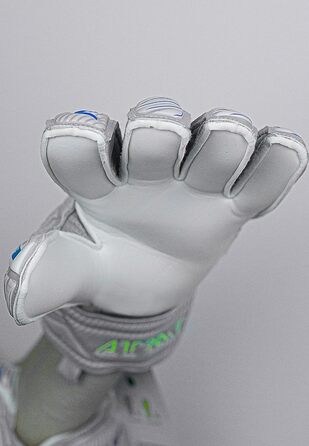 Воротарські рукавиці Reusch чоловічі Attrakt Finger Support унісекс зі зрізом зовнішнього шва та покриттям для зчеплення, підходять для всіх поверхонь поля Футбольні рукавиці із захистом пальців для дорослих світло-сірі - сині - жовті 10