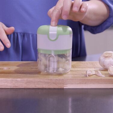 Подрібнювач з USB-портом, міні-кухонний комбайн - Multi-Chopper - Акумуляторна батарея - Crush, Cut & Chop, білий, 3 Seconds Chopper -