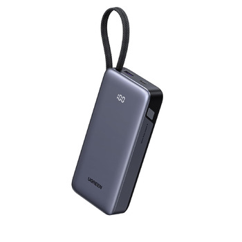Зовнішній акумулятор UGREEN Power Bank, швидка зарядка 20000 мАг 45 Вт з вбудованим кабелем USB-C та двонаправленою зарядкою 45 Вт, сумісний з Galaxy S25 Ultra/S25, iPhone 17/16 серії, iPad, ноутбуком та іншими пристроями