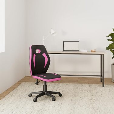 Дитяче письмове крісло FineBuy для дітей віком від 6 років зі спинкою, ергономічне поворотне крісло, регульоване по висоті дитяче крісло, безпідлокітне дитяче письмове крісло, рожеве