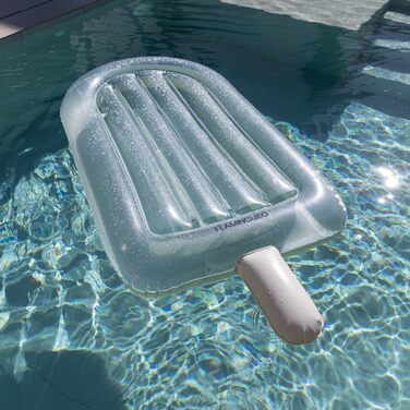 Надувний матрац Flamingueo, килимок для басейну, пляжний, дуже великий, у формі льоду, блискучий дизайн, стійкий до ПВХ, подвійний клапан, 90 x 190 x 20 см