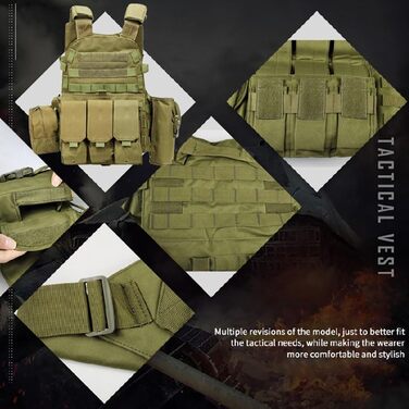 Тактичне спорядження TS TAC-SKY Airsoft Військовий тактичний жилет Molle Бойовий штурмовий бронежилет Тактичний жилет CS Відкритий одяг для мисливців (Колір ACU, Розмір Один розмір) Один розмір Acu