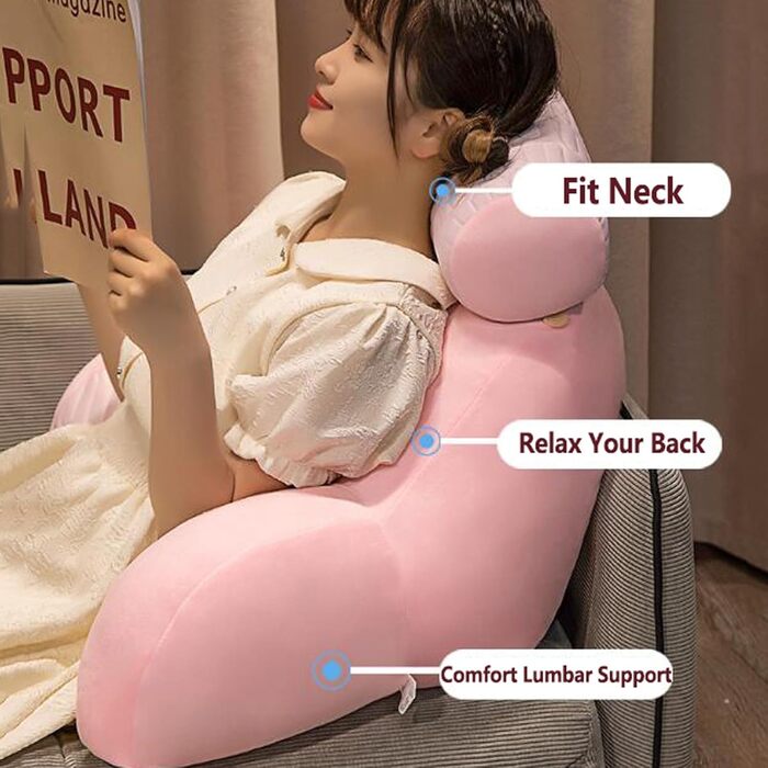 Подушка для читання SCARVES, з підтримкою для шиї/рук, латексна подушка Ice Silk, ергономічна подушка для спини для ліжка, чохли, що праються, для сидіння, читання або гри (колір чорний та білий, розмір 60 см x 60 см)