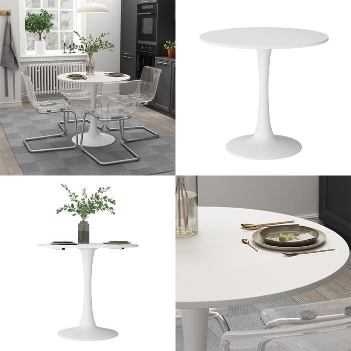 Обідній стіл Vicco Carl, білий, 80 x 80 см