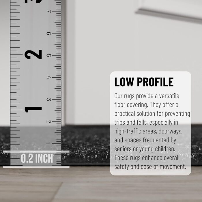 Колекція Ottomanson Scrabe Rib Нековзка гумова основа, суцільний дизайн, 70 x 50 см, для використання всередині та зовні приміщень, 70 x 50 см, чорний Чорний 2&397&39&39 x 20&39