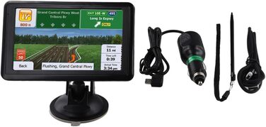 Автомобільний GPS-навігатор Gdfnmogo з великим 5-дюймовим дисплеєм, сенсорним екраном, оснащений великою пам&39яттю, з дисплеєм, кронштейном, кабелем передачі даних, кабелем живлення