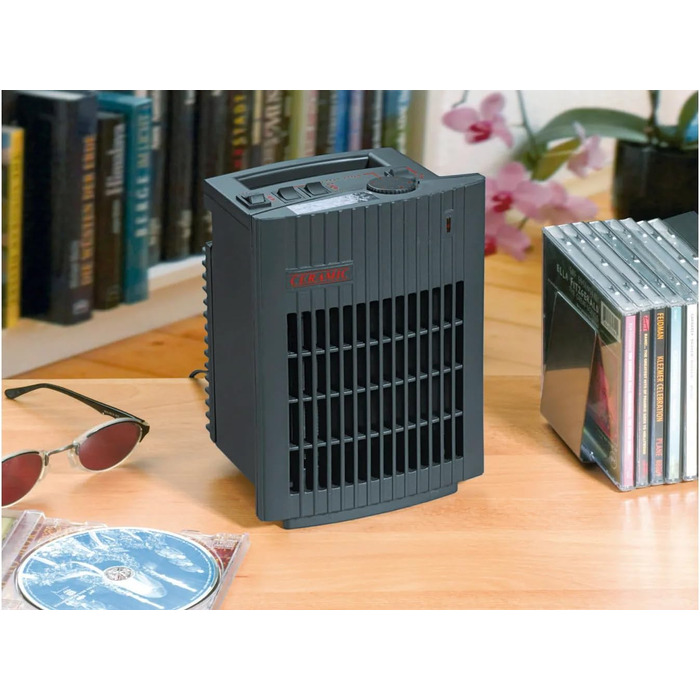 Керамічний вентилятор-обігрівач BERGER, макс. 1500 Вт Тихий портативний обігрівач для кемпінгу, майстерні, офісу, ванної кімнати Невеликий вентилятор-обігрівач з 2 рівнями потужності Енергозберігаючий та безпечний