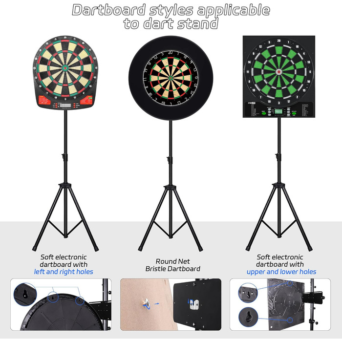 Професійна підставка для мішень для дартсу CyeeLife, мобільна підставка для класичних та електронних мішень для дартсу