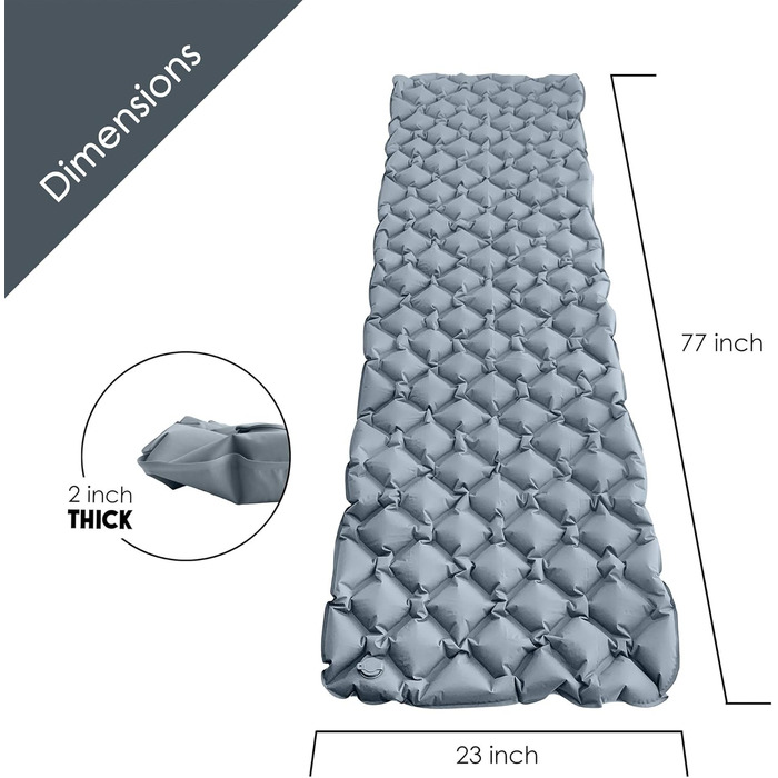 Ультралегкий килимок для сну для кемпінгу - Легкий килимок для сну для походів - Надувний та компактний повітряний матрац