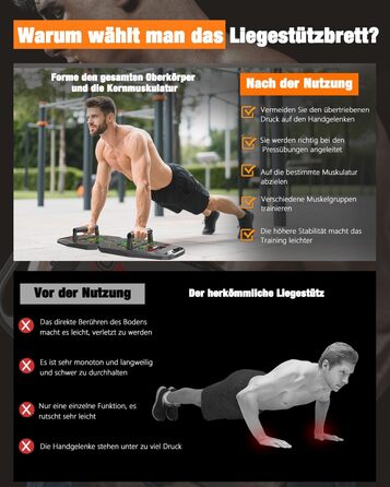 Дошка для віджимань 20-в-1, чорна, складна багатофункціональна дошка для домашнього тренування, портативна рама для віджимань, регульована дошка для віджимань, чорна, так, для чоловіків