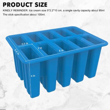 Силіконові форми для фруктового морозива, без бісфенолу А, з 50 паличками для ескімо, 50 пакетиками для ескімо, 10 багаторазовими