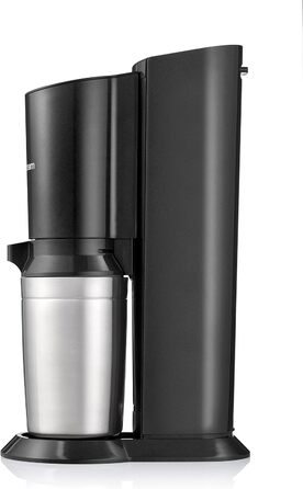 Зі скляною пляшкою для газованої води, яку можна мити в посудомийній машині, включаючи 1 циліндр і 1 скляний графин 0,6 л Колір титан/срібло, матова сталь, титан/срібло 130 см З 1 графином, 2.0