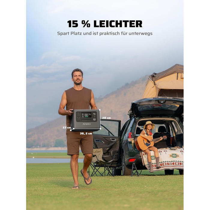 Портативна електростанція AFERIY потужністю 1200 Вт, LiFePO4 акумулятор ємністю 1008 Втгод та швидка зарядка за 1,2 години, 12 розеток, функція ДБЖ, чиста синусоїда 230 В, мобільний блок живлення з додатком для кемпінгу на природі, саду та надзвичайних си