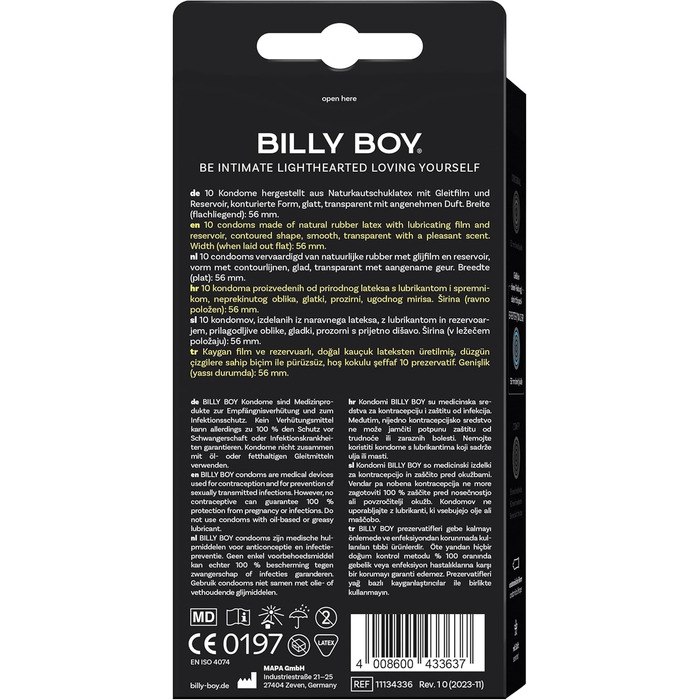 Презервативи Billy Boy Viel Gefühl, 10 шт