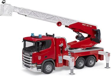 Пожежна машина Scania Super 560R з поворотною драбиною, водяним насосом, світловим та звуковим модулем - 116, пожежна машина, аварійна машина, автодрабина, іграшка від 4 років, 03591 -