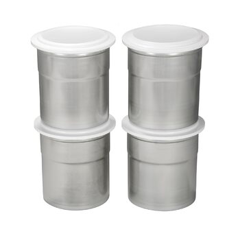 Універсальні склянки для пакотизації Pacojet з кришками, набір з 4 шт. , хромована сталь, нержавіюча сталь