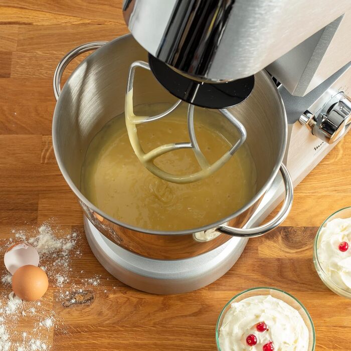 Планетарний міксер Moulinex Masterchef QA810D, 6,7 л, кухонний комбайн з віночком, вінчиком, гаком для тіста, 1500 Вт, 8 швидкосте