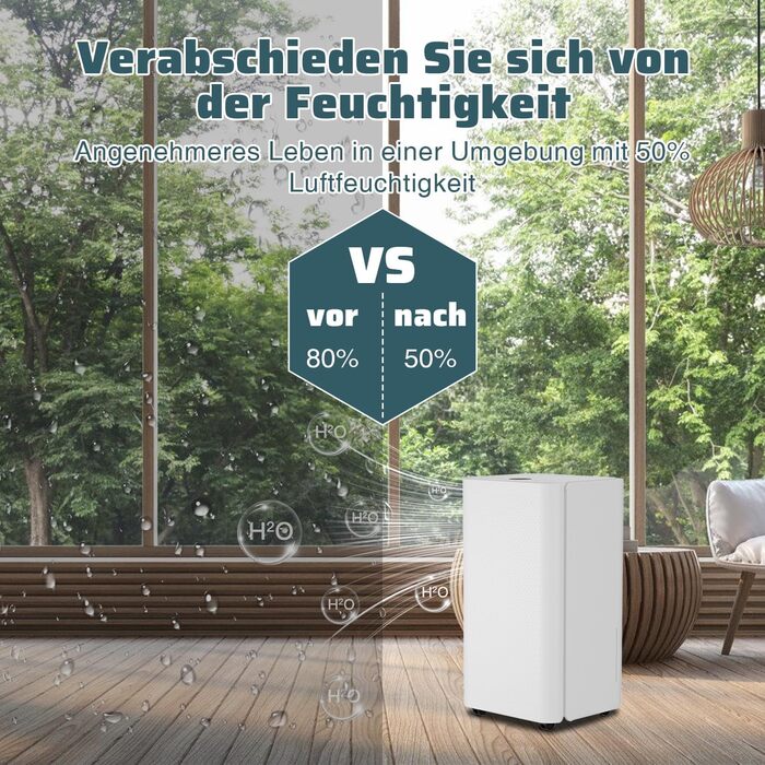 Осушувач повітря Sonnewelt 26 л/добу електричний, кімнатний осушувач повітря для приміщення площею близько 50 м, осушувач повітря