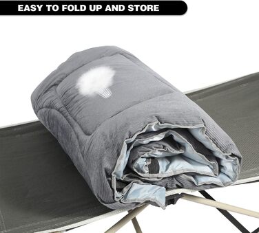 Розкладний матрац для походного ліжка 190 x 70 см, зручний, товстий бавовняний наматрацник з високоякісним поліестеровим наповнювачем, темно-сірий, L