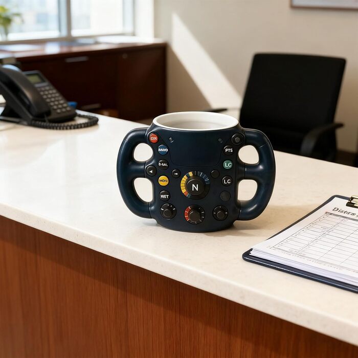 Чашки для керма з нержавіючої сталі та смоли для фанатів гонок, можна мити в посудомийній машині, кавові кружки