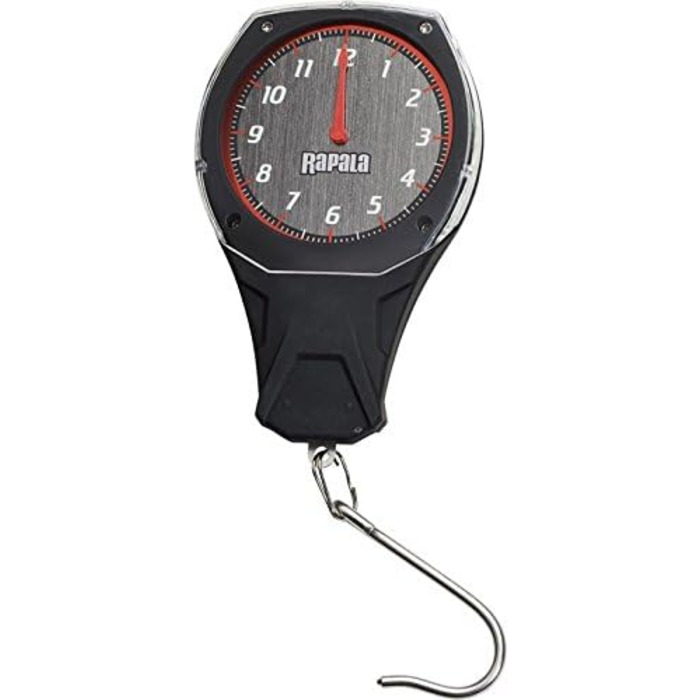 Механічні ваги RCD Clock Scale - Рибальські ваги - Рибальські аксесуари - Максимальна підтримувана вага 12 кг - Легко читається циферблат - Текстурований корпус - Гачок з нержавіючої сталі - Чорний/Червоний