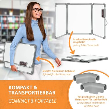 Складана алюмінієва нагрівальна панель Mi-Heat 53x108 см, інфрачервоний настільний обігрівач, 350 Вт, до 80C, нагрівальна стіна для офісу, домашнього офісу, робочого місця, касових апаратів, стійки реєстрації