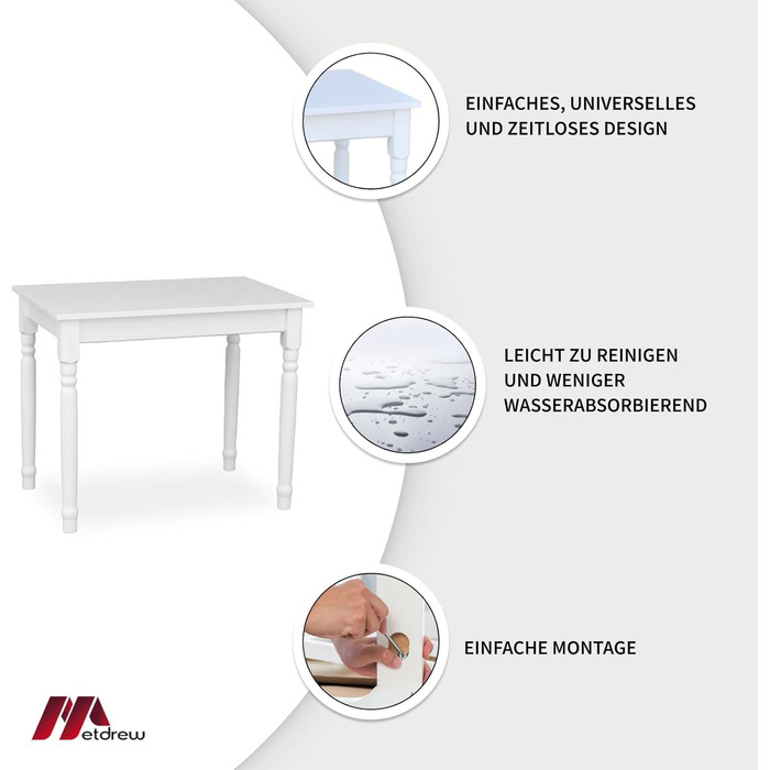 Дерев&39яний обідній стіл кухонний стіл 100x60 дерев&39яний стіл стіл з декоративними ніжками обідній стіл на 4 особи маленький кухонний стіл скандинавський стиль білий кухонний стіл стільниця біла 100 см x 60 см