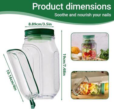 Пластикова банка для зберігання салату, вертикально шарувата конструкція салат-стручка, компактний, розумний контейнер для свіжого салату з герметичною коробкою для спецій., 1
