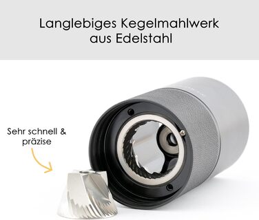 Ручна кавомолка Hansekche - Високоякісна ручна кавомолка з нержавіючої сталі з регульованим помелом - Професійний аксесуар для кав