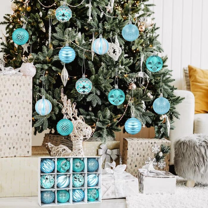Сині різдвяні кульки 12 шт Aurasky
