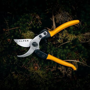 Садові ножиці Alpen Swiss Tools Gelbhorn 150 207 мм - Ковані обрізні ножиці - Хромоване лезо - Автоматична система відкриття - Ергономічні - Для професіоналів та амбітних садівників