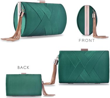 Вечірнє клатч-гаманець, дизайнерська сумочка для вечірок, темно-зелений елегантний клатч з пензликом
