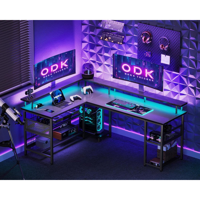 Ігровий стіл ODK, 168 x 120 см, метал / дерево / вуглецеве волокно, чорний