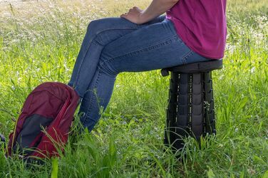 Складаний стілець Semptec Urban Survival Technology портативний телескопічний стілець із 2 предметів, регульована висота, до 200 кг (мобільний стілець, складаний, для риболовлі)