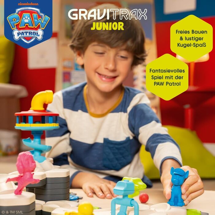 Стартовий набір Ravensburger GraviTrax Junior PAW Patrol (Щенячий патруль) 12020006 Магнітна кульова доріжка та конструктор для дітей від 3 років, подарунок для хлопчиків та дівчаток