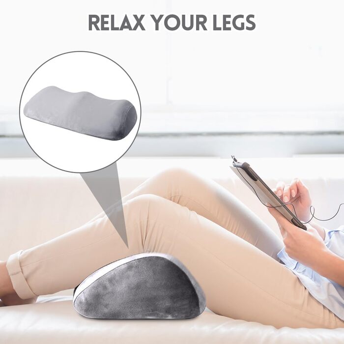Ергономічна подушка для коліна, наколінник з піни з ефектом пам&39яті, знімний та пральний, для підтримки ніг, колін, стегон, 55 30 14,5 см