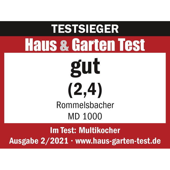Електрична пароварка MD 1000 'MeinHans - оригінал - 14 автоматичних програм, регульованих від 40 C до 170 C, 2 рівні тиску пари, к