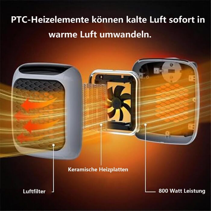 Підключається до мережі з вентилятором та дистанційним керуванням, міні-керамічний вентилятор для ванної кімнати, енергозберігаючий, тихий обігрів, променевий обігрівач потужністю 800 Вт з 12-годинним таймером, термостатом та захистом від перегріву для сп