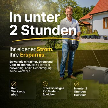 Балконна електростанція потужністю 2000 Вт з накопичувачем - Балконна електростанція потужністю 2000 Вт з розеткою - Інтегрований гібридний інвертор потужністю 800 Вт - Solakon ONE з 2,11 кВтгод - 4 двосторонні сонячні панелі по 500 Вт з накопичувачем, ка