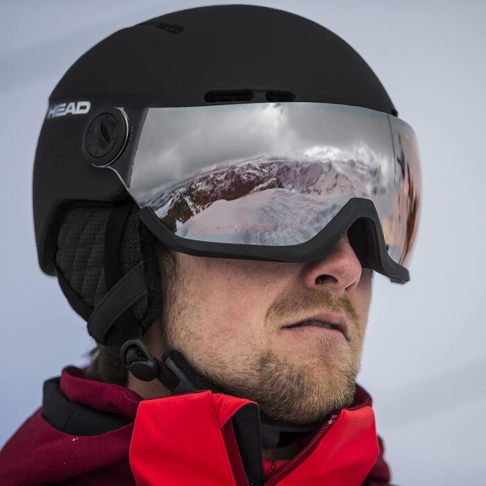 Лижний шолом HEAD KNIGHT з козирком для дорослих, унісекс, чорний, M/L