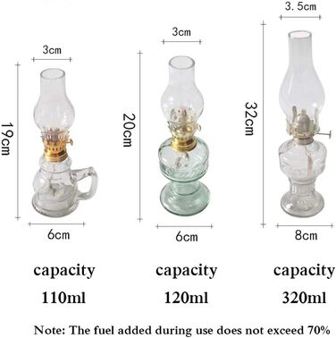 Нафтова лампа, ретро-ностальгічний штормовий ліхтар, проста скляна реміснича лампа аварійного освітлення для прикраси домашнього освітлення (32 см)