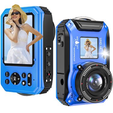 Підводна камера 33FT водонепроникна камера 4K відео 64MP автофокус 16 шт. цифровий зум водонепроникна цифрова камера для підводного плавання з картою пам&39яті 32 ГБ UP019BU